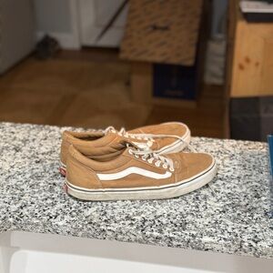 Vans Tan and White Sneakers Shoes